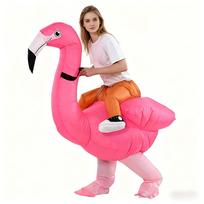 Cross-Border Halloween Flamingo Inflatable Costume - Creative and Funny Cosplay Prop One Size pink