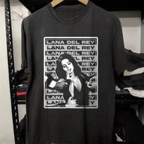 Lana Del Rey Poster Singer, Unisex Black Cotton T-Shirt XL gray