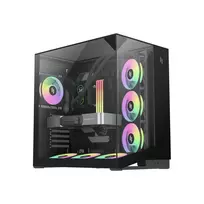 Gamemax NEX C56 VC BK ATX juodas panoraminis kompiuterio korpusas su 4 ARGB ventiliatoriais