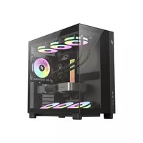 Gamemax NEX C53 BK ATX/BTF juodas kompiuterio korpusas su 4 ARGB ventiliatoriais
