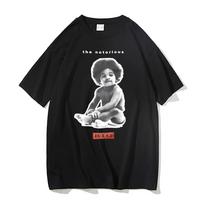 Raperis The Notorious Big Poppa Grafiniai marškinėliai Vyriški Rap Oversized Trumpomis Rankovėmis Biggie Smalls Marškinėliai Vyrams Moterims Hip Hop T-shirt M gray