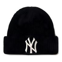 MLB Letter Logo embroidery, warm, acrylic, fleece hat, same style for men and women, couple style, black 3ABNM0716-50BKS black