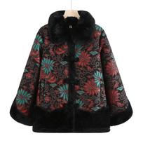 Middle-aged and Elderly Women's Winter Coat with Fleece To Keep Warm, Winter Clothing, and New Coats for Mothers 5XL black
