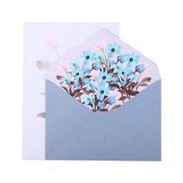 Valentine's Day Office Gift Birthday Party Wedding Letter Pad Greeting Card Writing Paper Letter Paper Flowers Envelope white