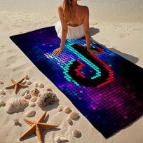 Neon Tik-tok Logo Art Beach Towel, Super Soft Microfiber, Gift for Her/Him, Birthday, for Pool, Beach, Travel, Home Decor Fan gifts 80cmx160cm(31x63inch)