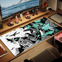 Anime Miku Color Mouse Pad Large Gaming Table Cushion Non-slip Laptop Tablet Big Mousepad XXL Mat Mini PC Playmat With Lock edge 30cmx60cm(11.8x23.6inch) white
