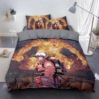 Blue Firefighter Bedding Set: Duvet Cover and Fitted Sheets for Boys' Rooms or Dorms Polyester printed pillowcases (2 pieces) 74x48cm beige