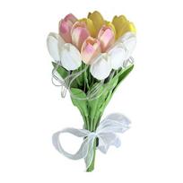 Artificial Flowers LED Tulip Lights, Glowing Handheld Bouquet with Soft Petals, Bendable Stem Ambient Light, Romantic Gift Home Decor Bedroom Mood 10pcs beige