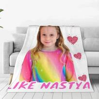 Throw Blanket Cute Like Nastya Micro Fleece Blanket Four Sizes Fashionable Portable Suitable For Sofa Nice Gift Size: 75*100cm, Weight: 280 GSM