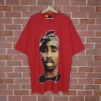 Rare!! Tupac Shakur American Hip Hop Rapper Big Print Promo Music T-shirt XL size L red