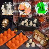 Halloween Ghost Mold Multifunctional Ice Cube Jelly Chocolate Candle Soap Diy Baking Kitchen Gadget one size black