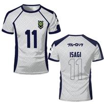 Blue Lock Isagi #11 Anime Soccer Jersey, Short Sleeve Cosplay Costume Sports Tee Breathable Football Uniform for Anime Fans XXS gray