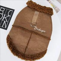 British Style Dog Jacket Lamb Fleece Winter Warm Dog Clothes for Small Dogs Puppy Costume Chihuahua Coat Pet Pug Yorkie Outfits M
