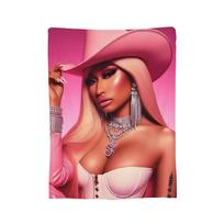 Nicki Minaj Rapper Blanket Fleece Print  Breathable Super Warm Throw Blankets for Bed Outdoor Rug Piece 30x40in pink
