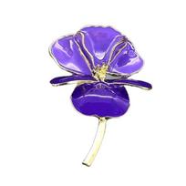 Sturdy Alloy Irises Flower Brooch With Vibranting Enamel Detailing Retro Modern Fashion Accessory purple
