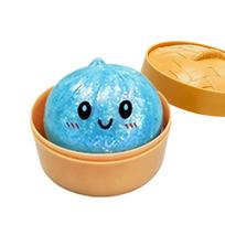 Mini Dumpling Squeeze Toy With Bamboo Steamer, Soft Tpr Dough Ball, Realistic Decompression Fidget Toy, Stress Relief Gift