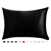 100% šilkinio satino plaukų grožio pagalvės užvalkalas Standartinis Karalienės dydžio 1 vnt. 51x66cm black