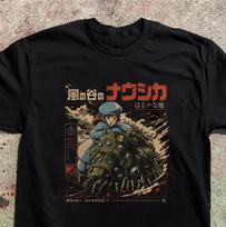 Vintažiniai Nausicaa Vėjo Slėnio Marškinėliai Anime Gerbėjų Kūryba Retro Japoniški Ohmu Vabzdžių Marškinėliai Ghibli Įkvėpti Grafiniai Marškinėliai 110 black