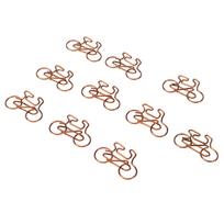 100Pcs Funny Paper Clips Cute Bikes Shape Electroplating Process Paper Clips for Offices Home School brown