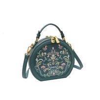 Cross Body Bag, Women's Chinese Style Embroidered Handbag, High-end Feeling, New Chinese Style Fashionable Small Round Bag gray