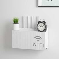 Kabelių tvarkyklė TV imtuvo dėžutė Sieninė belaidžio Wifi maršrutizatoriaus lentyna Svetainė white