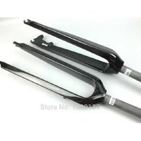 New 26/29  inch Mountain bike 3K full carbon fibre bicycle front forks disc brake hard fork glossy matte MTB 26er 29er parts gloss 26er black