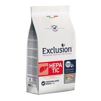 Exclusion Hepatic dietinis sausas pašaras vidutinių ir didelių veislių šunims su kiauliena, ryžiais, žirniais, M/L, 12kg