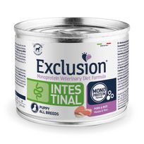 Exclusion Intestinal Diet konservuotas pašaras mažiems šuniukams su kiauliena ir ryžiais, 200 g