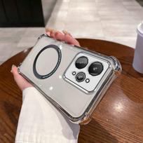 Case for realme 15 5G,15 Pro 5G Clear Magnetic Casing Electroplated Lens Frame Phone Cover realme 15 5G gray