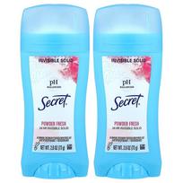Secret pH Balance Transparent Solid Refreshing Care/Deodorant Powder Fresh Twin Pack 73g 2.6oz Each SCE-12432 blue