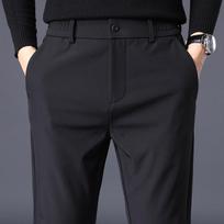 Autumn Winter Warm Men's Fleece Pants Thick Business Stretch Slim Fit Elastic Waist Jogger Classic Trousers Male 29