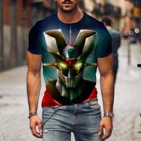 Nauji Mazinger Z marškinėliai Anime robotas 3D spausdinimas Vyrams Moterims Trumpomis rankovėmis Mados Streetwear Harajuku Vaikams Viršutiniai drabužiai Marškinėliai Drabužiai XXL black