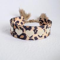 Novelty Webbing Bracelets Beautiful Leopard Print Zebra Print Adjustable Length Webbing Woman Bracelets gray
