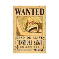 Anime One Piece Luffy 3 milijardai Bounty Wanted Plakatai Keturi imperatoriai Kid Veiksmo figūrėlės Senoviniai sienų dekoravimo plakatai Žaislai Yamaguchi beige