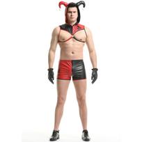 Nauji vyriški klouno drabužiai, sekso uniformos kostiumas, vaidmenų žaidimo cospay kortų velnias XL beige