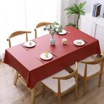 Sustiprintas Vienspalvis Vandeniui Atsparus Neplaunamas PVC Staltiesė Stalo Kilimėlis Stačiakampė Staltiesė Namų Dekoras 90*90cm brown