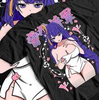 Anime Raiden Shogun Waifu T Shirt Size S - 5XL Gift For Friends Unisex T-Shirt XXXXL blue