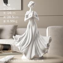 Modern minimalist shadow sculpture Character art ornaments Resin material white female figurine Study and home Decor Crafts gray