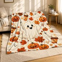 Ghost Pumpkin Halloween Coral Fleece Blanket 75cm*90cm
