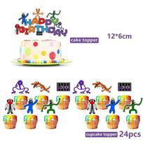 Roblox Rainbow Friends Party Decorations Complete Set With Banner Cake Topper And Balloons 25pcs Cake Toppers white