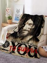 Drama The Walking Dead serijos minkštas pledas su zombių filmo spaudiniu, lovatiesė, sofa, kempingo uždangalas, namų dekoras#Spalva_16,Dydis_100X130CM 75X95CM gray