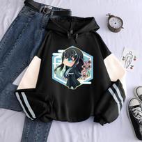Karšti Anime Demon Slayer Muichiro Tokito Kawaii Animacinių filmų Spausdinti Vyriški Moteriški Lopininiai Džemperiai Harajuku Kimetsu No Yaiba Džemperis S black