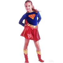 Cosplay Anime Costume Halloween Children's Supergirl Stage Costume Superman Cloak Costume Repair S blue