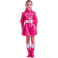 Cosplay Anime Costume Halloween Children's Supergirl Stage Costume Superman Cloak Costume Repair L pink