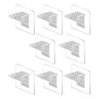 Removable Cabinet Shelf Brackets With Strong Adhesive Backing Transparents For Damage Withgout Installation 1