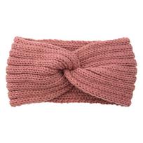 Žieminė pliušinė megzta vilnonė galvos juosta moterims mergaitėms Šilta elastinė plaukų juosta Rankų darbo skara Bandana Galvos apdangalas pink