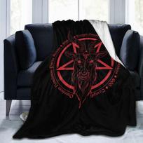 Vintage Baphomet Goat Head Soft Comfortable Throw Blanket Lightweight Warm Flannel Fleece Blanket for Sofa Bed Travel Camping Size: 75*100cm, Weight: 230 GSM