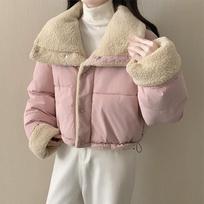 Autumn and Winter Women's Reversible Lambskin Cotton Jacket L gray