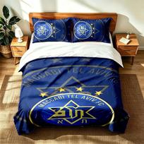 Maccabi Tel Aviv Football Club (1) 3pc set suitable for master bedrooms soft and comfortable an ideal gift for family and friends Includes one duvet c 135cmx200cm blue