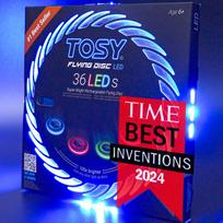 TOSY 36 ir 360 LED skraidantys lėkštės Super Smart šviečiantys gimtadienio ar stovyklavimo dovana ir vaikams - Ryškus, Režimas, Tamsus, Automatinis įjungimas, Įkraunamas, 175g, Vyrams, red